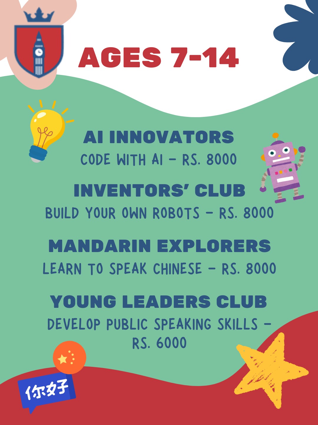 London School Summer Camp AI and Robotics programme for ages 7 to 14 — Township Lahore
